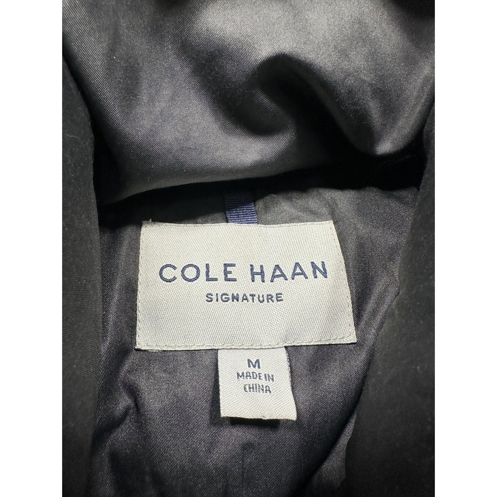 Cole Haan Signature Womens Black Down & Feather Puffer Coat Hooded Medium - Picture 3 of 16